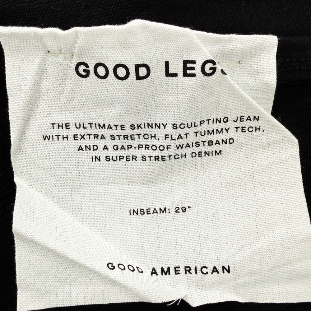 Good American Jeans Women Size 28-32 Black Good Leg Straight Stretch Denim NEW - Picture 5 of 16
